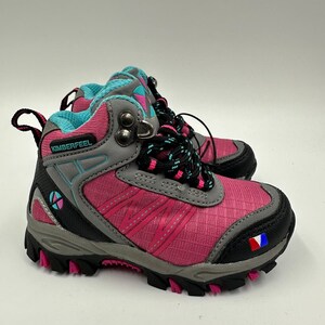 Toddler Size 7.5, Pink High Top Hikers w/ Black & Gray Accents and Rubber Tread