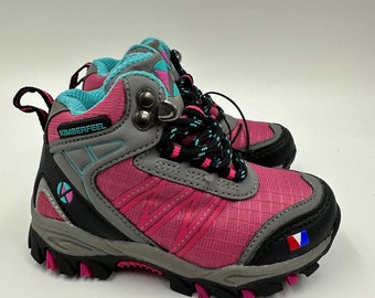 Toddler Size 7.5, Pink High Top Hikers w/ Black & Gray Accents and Rubber Tread