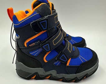 Toddler Size 10.5, Rugged Blue, Orange and Black Snow Boots