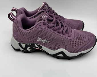 Women's size 6.5, Purple and Gray Rugged Sneaker for Trails w/ Aggressive Tread