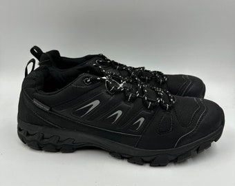 Men's sIze 11, Black Low Top Hikers with Gray Accents and Rugged Tread