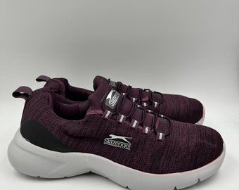 Taille 11 Homme, Baskets basses violettes avec touches de gris et semelle épaisse blanche