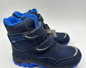 Size 1 Big Kids Waterproof Blue Hiking/Snow Boots