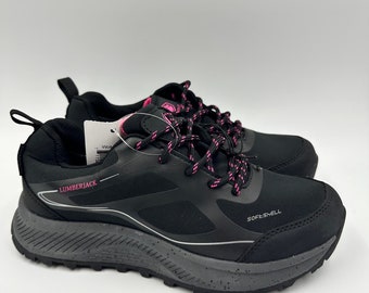 Women's Size 6, Low Top Black Hikers with Purple Accents and Rugged Tread