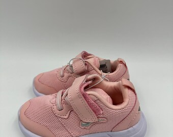 Toddler Size 7 Pink Sneaker with Straps and White Sole