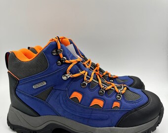 Men's Size 13, Blue and Orange Isodry High Top Hikers, Rubber Toe Caps