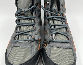 Size 11 Men's Gray Laced Hikers with Suede Detail and Orange Accents