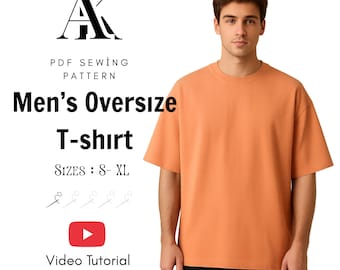Men's Oversize T-Shirt Sewing Pattern – S-XL (Digital PDF)