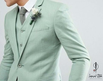 Three piece suit Sage Green  suit, wedding suit, groomsmen suit, fitted suit ,slim fit suit, modern suit, classic suits ,suits, jacket
