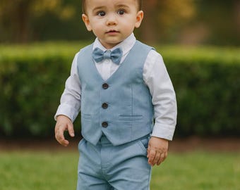 Baby Boy Light Blue Suit Set – Wedding Outfit, Christening Attire