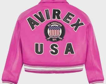 Cropped Leather Bomber Jacket: AVIREX Icon American Flight Jacket
