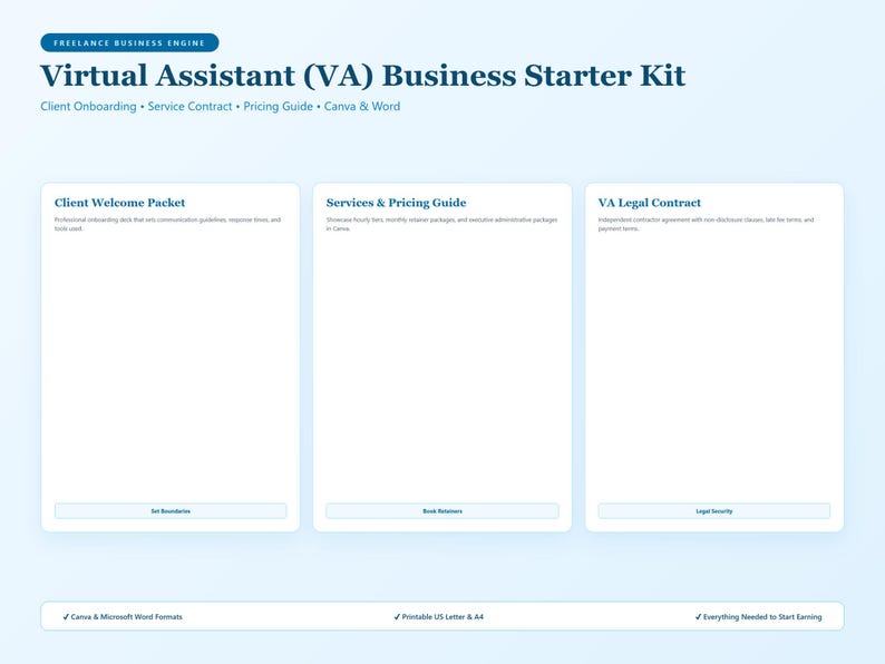 Virtual Assistant Business Starter Kit, Client Onboarding, Service ...
