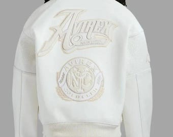 Handmade Avirex Black Bomber Jacket Lambskin Leather Limited Edition Men’s Flight Jacket