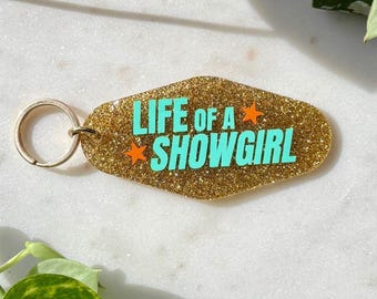 life of a showgirl glitter motel keychain | vinyl decal