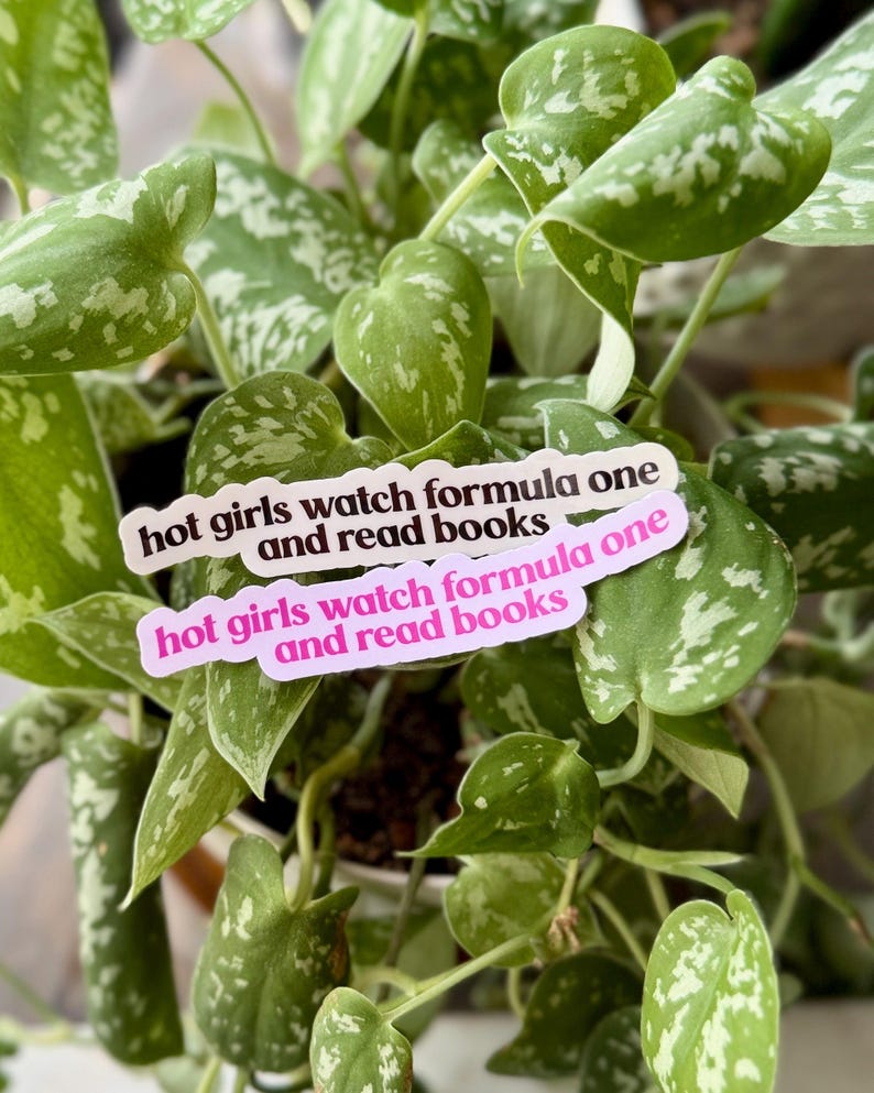 hot girls watch formula one and read books sticker image 1