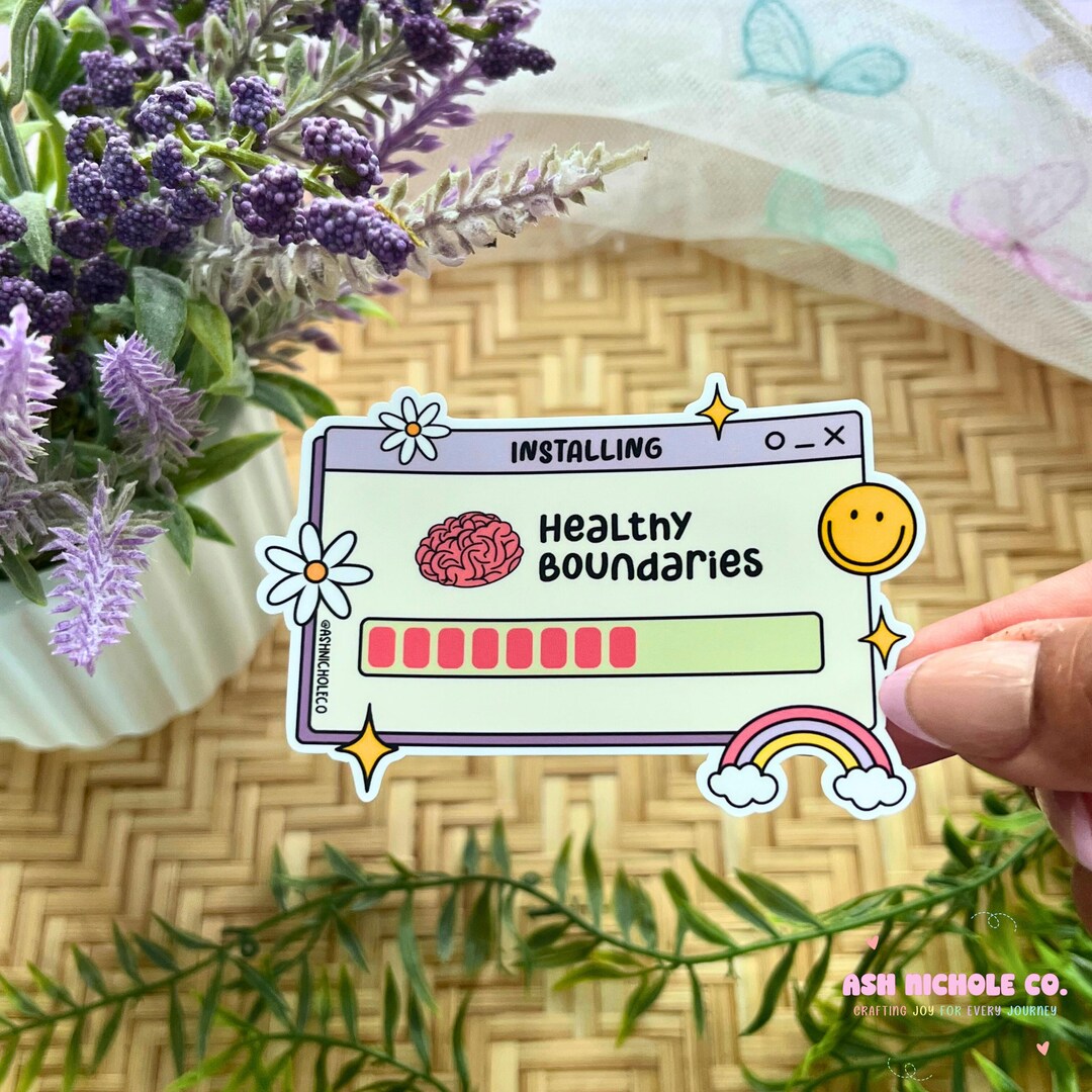 Healthy Boundaries Vinyl Sticker: Water-resistant, Laminated, Die-cut ...