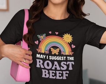 Grappig shirt voor volwassen humor, ongepast shirt voor vrouwen, mag ik het shirt van de rosbief voorstellen, gênante tshirt, grappig cadeau voor vrouwen