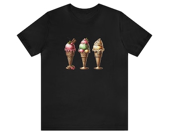 アイスクリーム シャツ、ヴィンテージ アイスクリーム シャツ、アイスクリーム ラバー シャツ、サマー シャツ、デザート シャツ