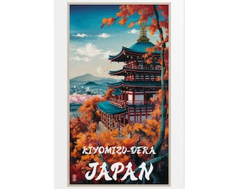 Kiyomizu-dera Poster, Kiyomizu-dera Print, Travel Poster, Japan Poster, Kiyomizu-dera Wall Art, Kyoto Poster, Asia Poster