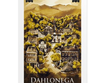 Dahlonega Poster, Dahlonega Georgia Wall Art, Georgia Gifts, Dahlonega Georgia Art