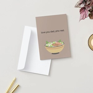 Carte imprimable pour la fête des pères Je t'aime papa Pho, carte réelle, carte des fêtes, impression à la maison, téléchargement numérique, modèles de carte, carte PDF
