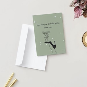 Druckbare Geburtstagskarte Olive Ihre Geburtstagswünsche Karte Urlaubskarte Print zu Hause Digitaler Download Kartendesigns Karte PDF