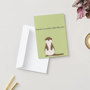 Afdrukbare Vaderdagkaart No Otter Dad Like You-kaart Kerstkaart Thuis afdrukken Digitale download Kaartontwerpen kaart PDF