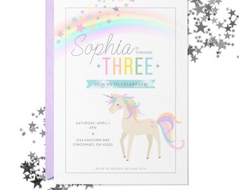 Magical Unicorn Birthday Party Invitation