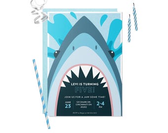 Shark Birthday Party Invitation