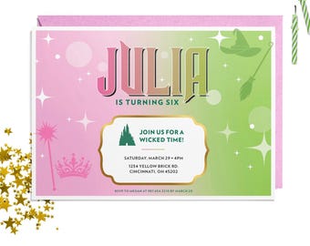 Wicked Inspired Birthday Party Invitation