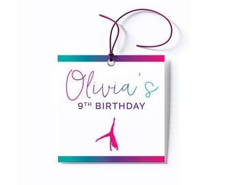 Gymnastics Birthday Favor Tag/Sticker