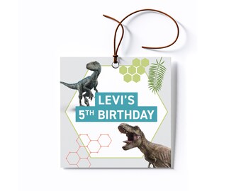 Personalized Dinosaur Birthday Party Favor Tags/Stickers