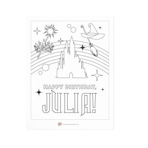 Personalized Wicked Inspired Coloring Page - Custom Wizard of Oz Birthday Party Activity