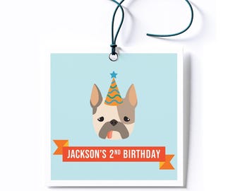 Personalized Puppy Dog Birthday Party Favor Tags/Stickers