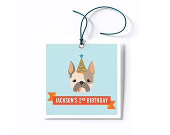 Personalized Puppy Dog Birthday Party Favor Tags/Stickers