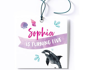 Personalized Ocean Birthday Party Favor Tags/Stickers