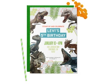 Jurassic Dinosaur Birthday Party Invitation