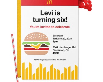 McDonald's Inspired Birthday Party Invitation
