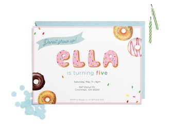 Sprinkle Donut Birthday Party Invitation