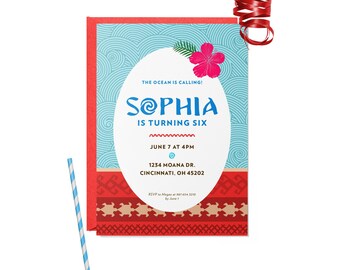 Moana-Inspired Birthday Party Invitation