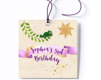 Tangled Inspired  Rapunzel Favor Tags/Stickers
