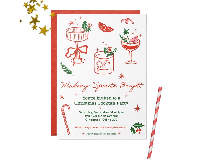 Featured listing image: Christmas Cocktail Party Invitation