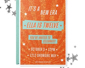 Personalized Taylor Showgirl Inspired Birthday Invitation