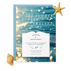The Summer I Turned Pretty Inspired Birthday Invitation - TSITP Teen Girl Celebration Invite