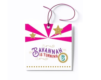 Personalized Circus Party Favor Tag/Stickers