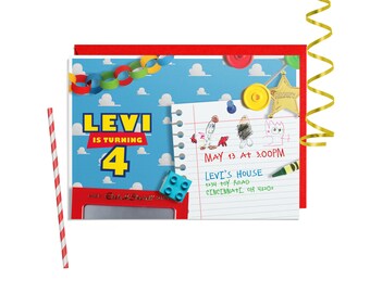 Retro Toy Birthday Party Invitation