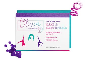 Gymnastics Birthday Party Invitation