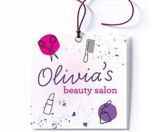 Personalized Beauty Salon Favor Tags/Stickers