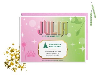 Wicked Inspired Birthday Party Invitation