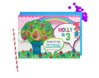 Trolls Inspired Birthday Party Invitation
